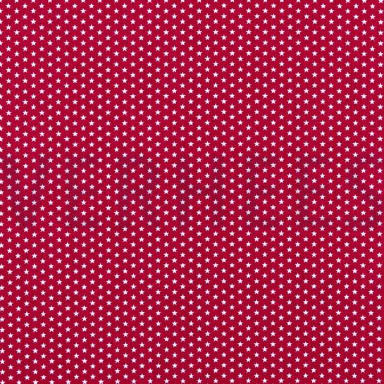 KATOENEN POPLIN MINI STERREN KERSENROOD #7