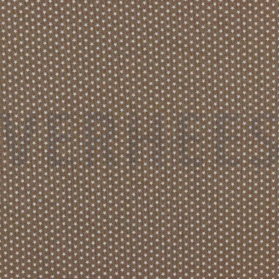 KATOENEN POPLIN MINI STERREN TAUPE #7