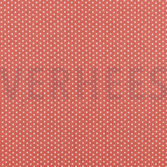 KATOENEN POPLIN MINI STERREN KORAAL #7