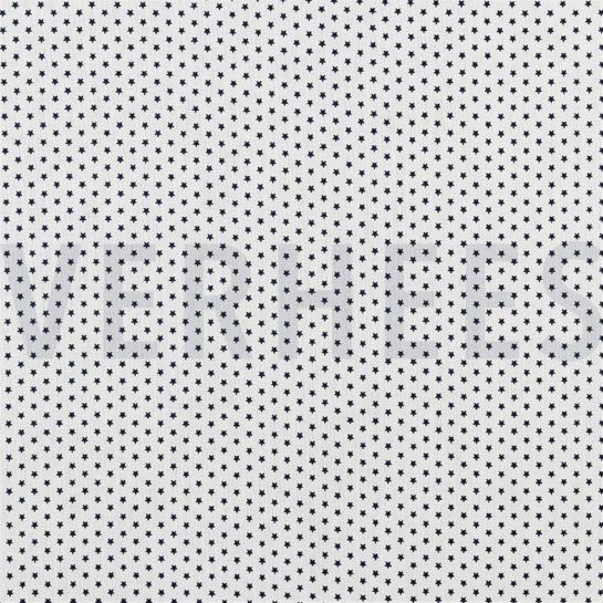 KATOENEN POPLIN MINI STERREN WIT / DONKERBLAUW #7