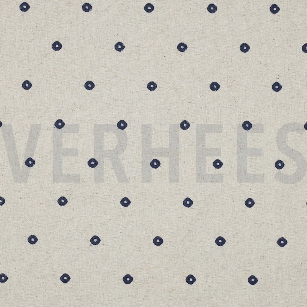 LINEN VISCOSE EMBROIDERY SQUARE INDIGO