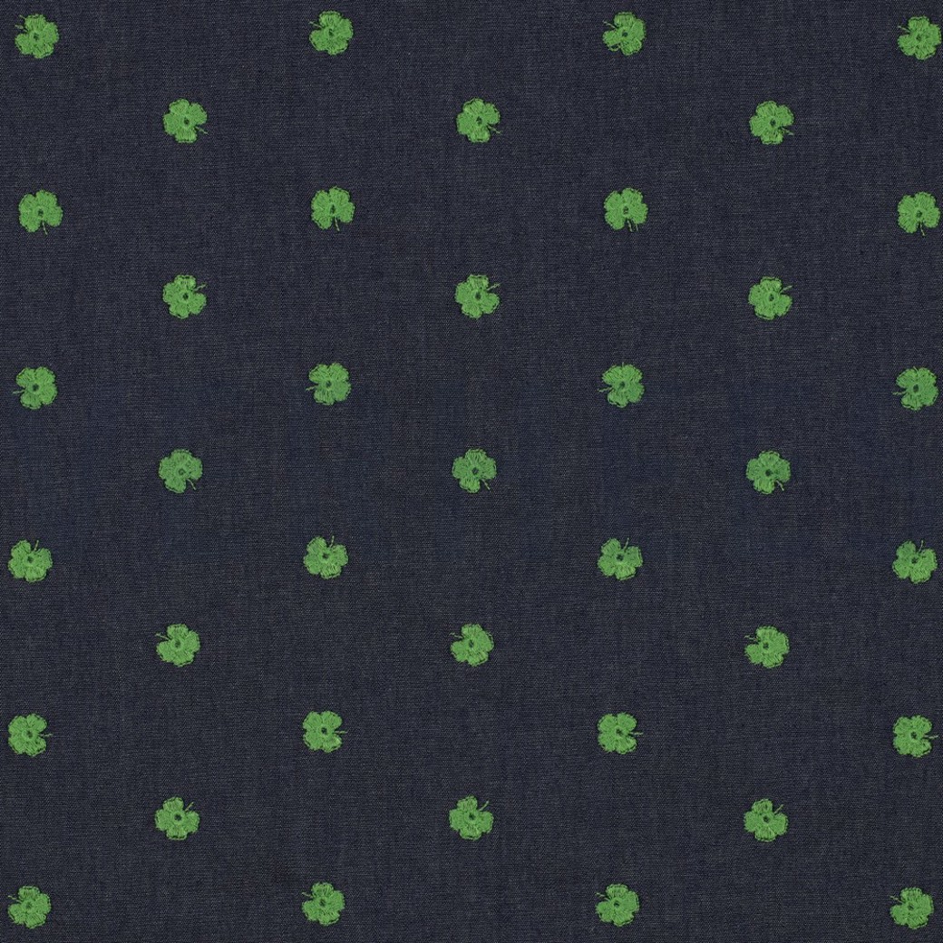 JEANS EMBROIDERY CLOVER INDIGO
