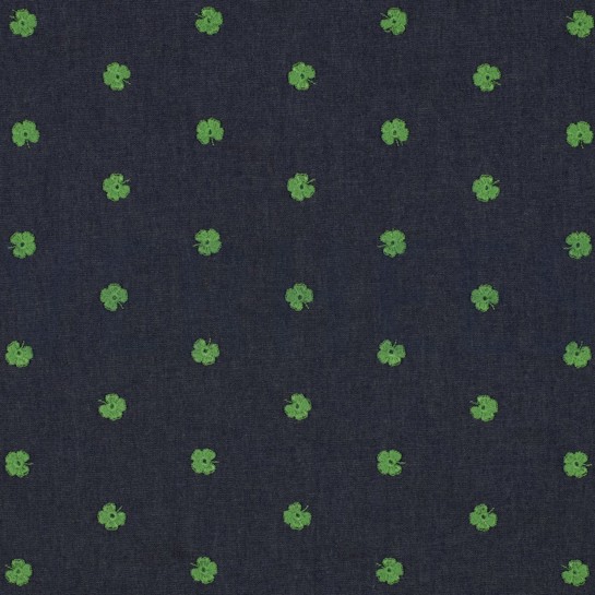 JEANS STICKEREI KLEEBLÄTTER INDIGO #7