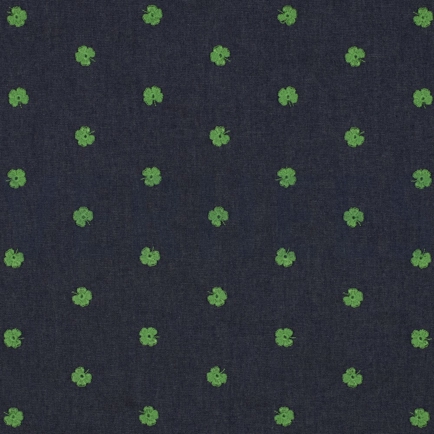 JEANS STICKEREI KLEEBLÄTTER INDIGO (hover)