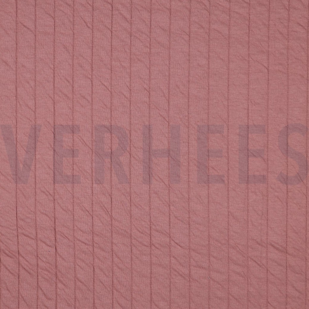 QUILTED JERSEY STRIPE DARK ROSE