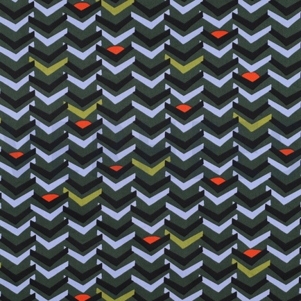 BAUMWOLLE SATIN GEOMETRISCH DUNKELGRÜN (hover)