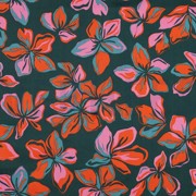 COTTON SATIN FLOWERS DARK GREEN (thumbnail)