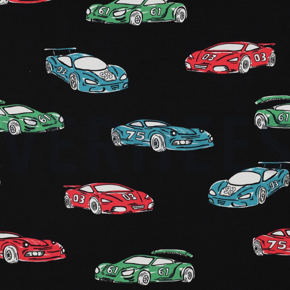 FRENCH TERRY RACECARS BLACK