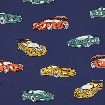 FRENCH TERRY RACECARS NAVY (hover)