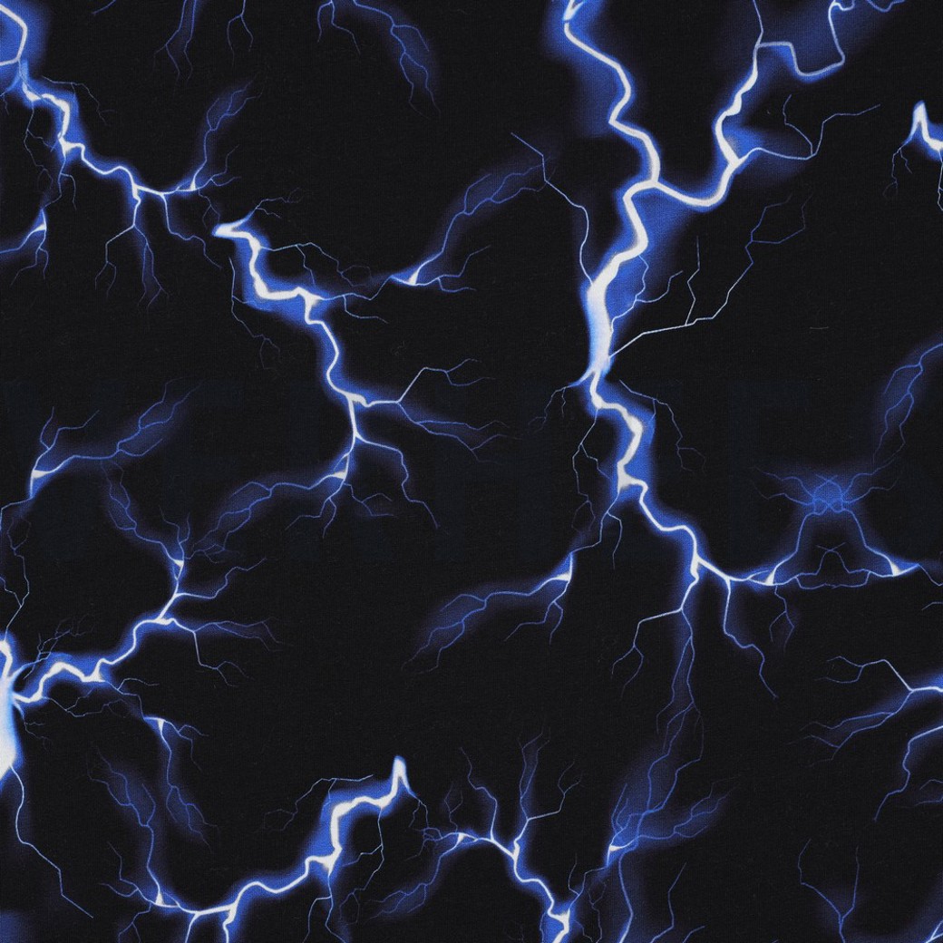 FRENCH TERRY DIGITAL LIGHTNING BLACK
