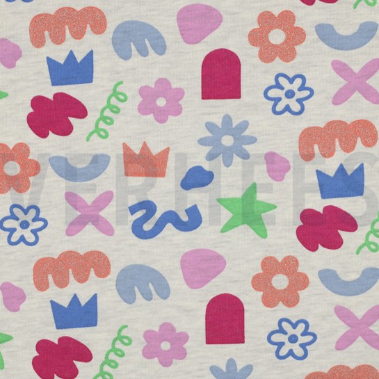 SWEAT MELANGE GLITTER DOODLE VORMEN ECRU #7