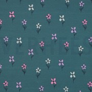 WAFFLE JERSEY FLOWERS PETROL (thumbnail)