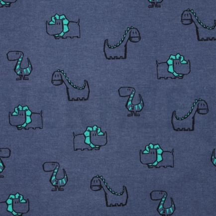 FLANELL DINOSAURIER JEANSBLAU (hover)