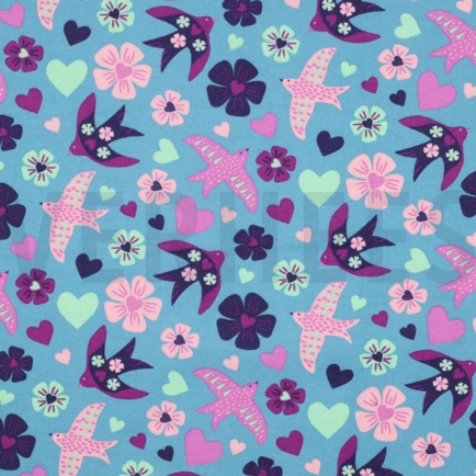 FLANELL VÖGEL JEANSBLAU (hover)