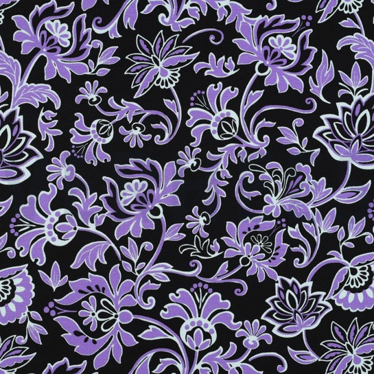 PUNTA DI ROMA PAISLEY BLUMEN SCHWARZ #7