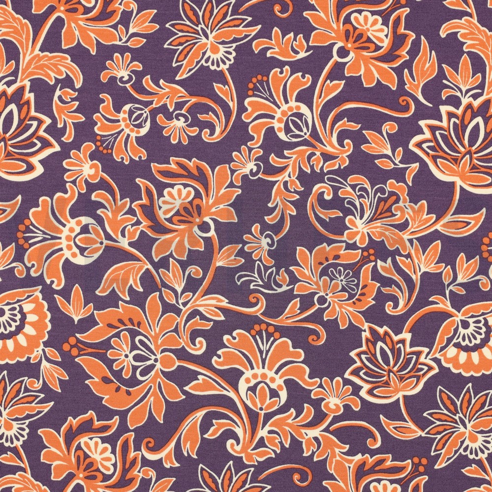 PUNTA DI ROMA PAISLEY FLOWERS DARK PURPLE (hover)