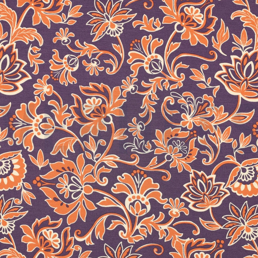 PUNTA DI ROMA PAISLEY FLOWERS DARK PURPLE
