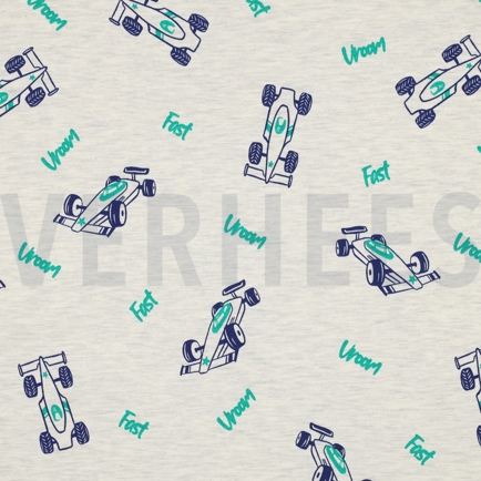 JERSEY MELANGE RENNWAGEN ECRU (hover)