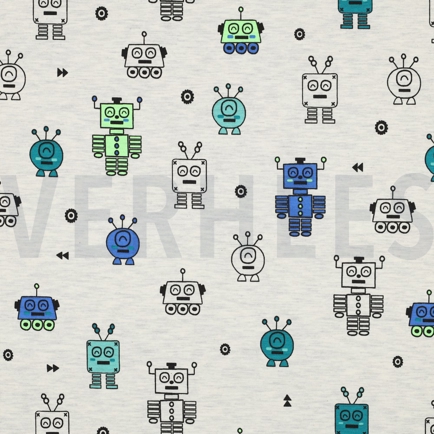 JERSEY MELANGE NEON ROBOTS ECRU (hover)