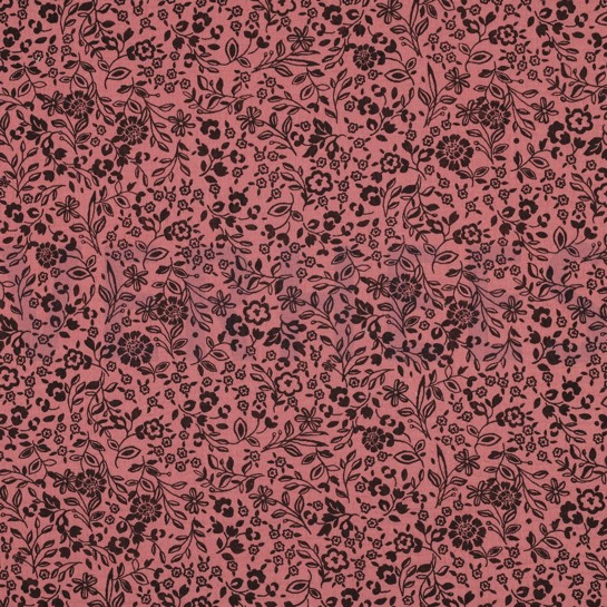 DOUBLE GAZE DE COTON FLEURS BORDEAUX #7