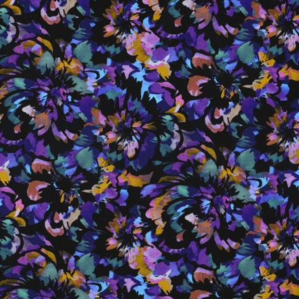 PUNTA DI ROMA DIGITAAL BLOEMEN ZWART (hover)