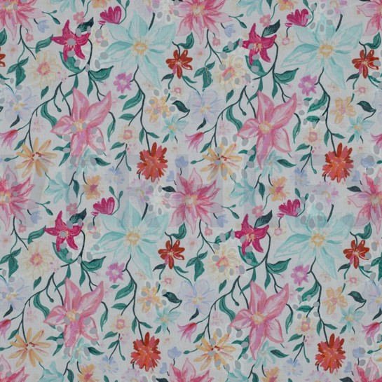 COTTON EMBROIDERY DIGITAL FLOWERS WHITE #7