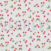 DOUBLE GAUZE DIGITAL CHERRIES WHITE (thumbnail)