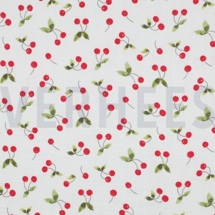 DOUBLE GAUZE DIGITAAL KERSEN WIT (hover)