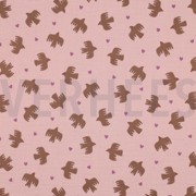 DOUBLE GAUZE GOTS BIRDS SOFT ROSE (thumbnail)