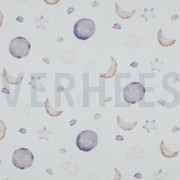 DOUBLE GAUZE GOTS DIGITAL MOON WHITE (thumbnail)