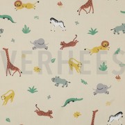POPLIN GOTS ANIMALS BEIGE (thumbnail)