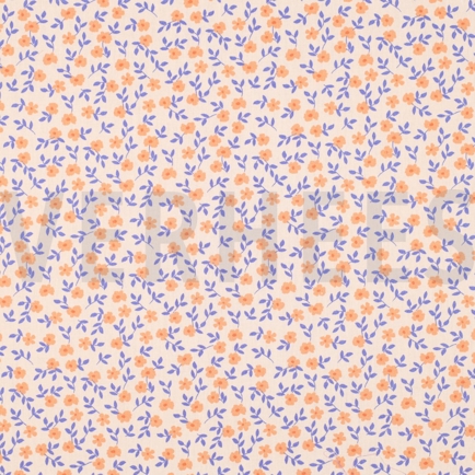 POPLIN GOTS FLOWERS PEACH (hover)