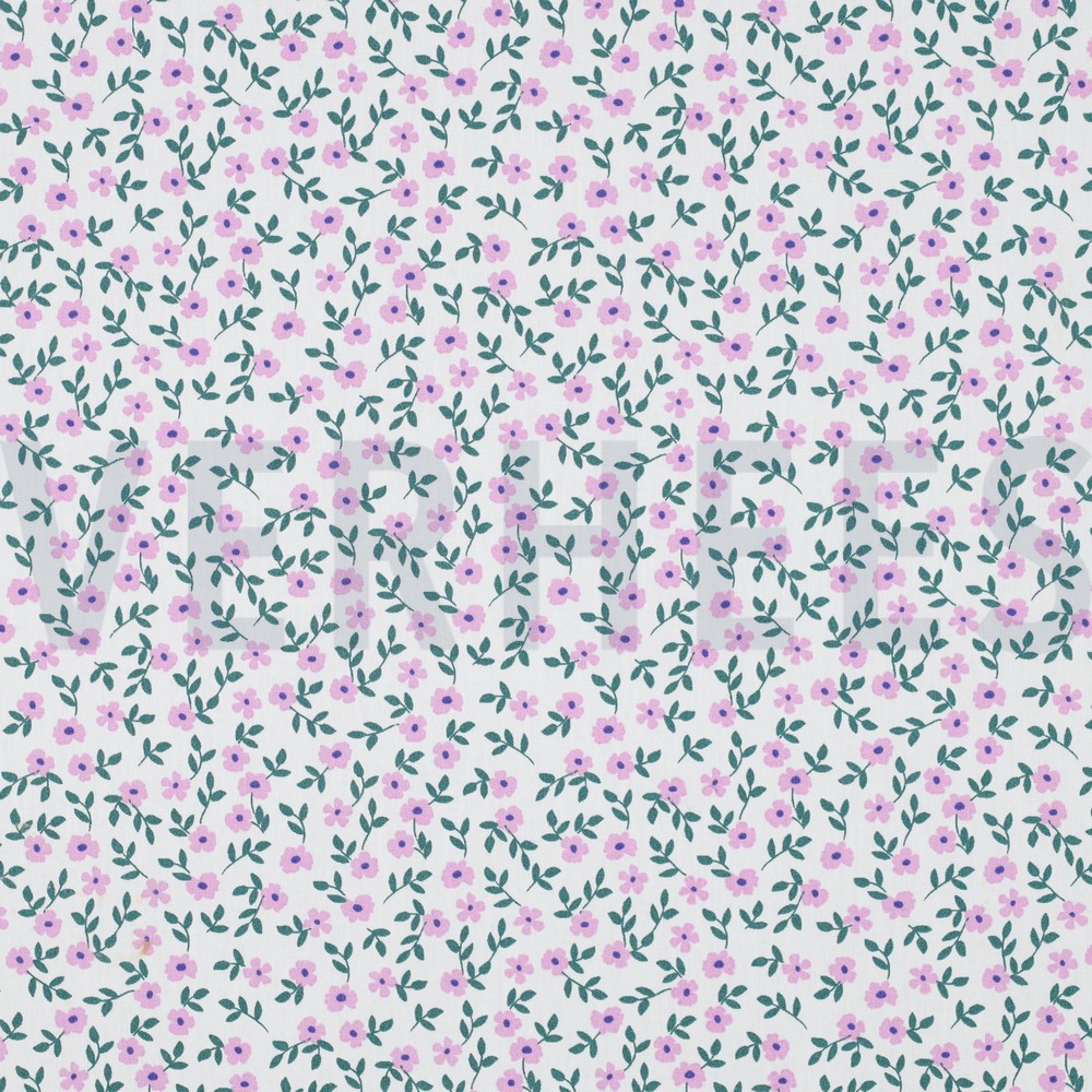 POPLIN GOTS FLOWERS WHITE (hover)