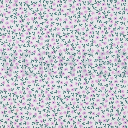 POPLIN GOTS FLOWERS WHITE (hover)