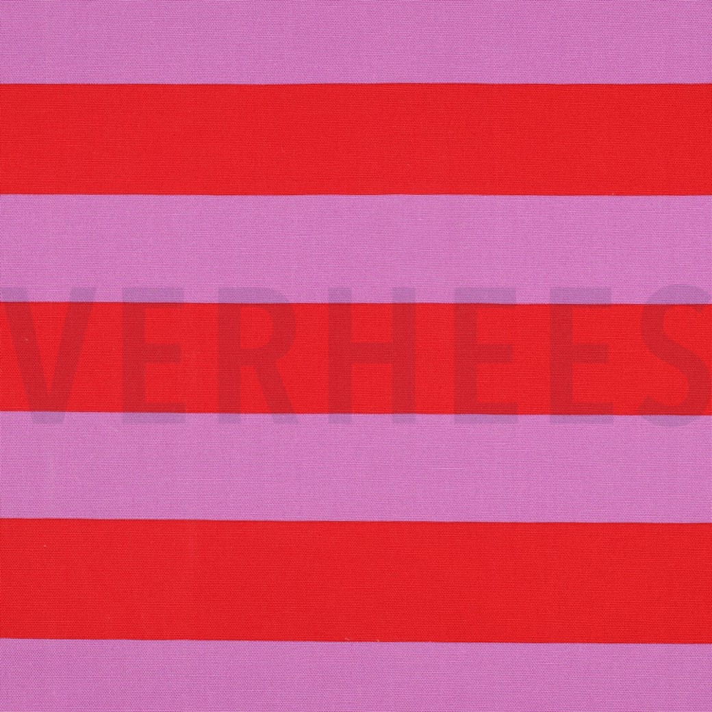 CANVAS STRIPES RED/MAUVE