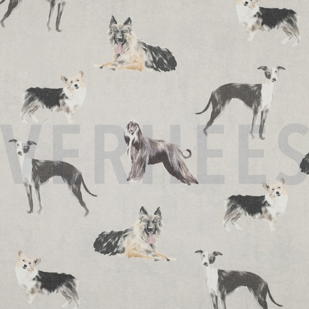 CANVAS DIGITAL DOGS ECRU