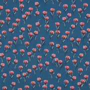 FINE POPLIN DIGITAL FLOWERS PETROL (thumbnail)