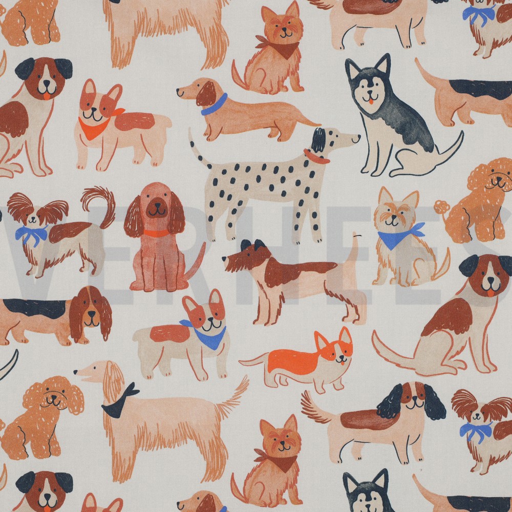 FINE POPLIN DIGITAL DOGS OFF-WHITE