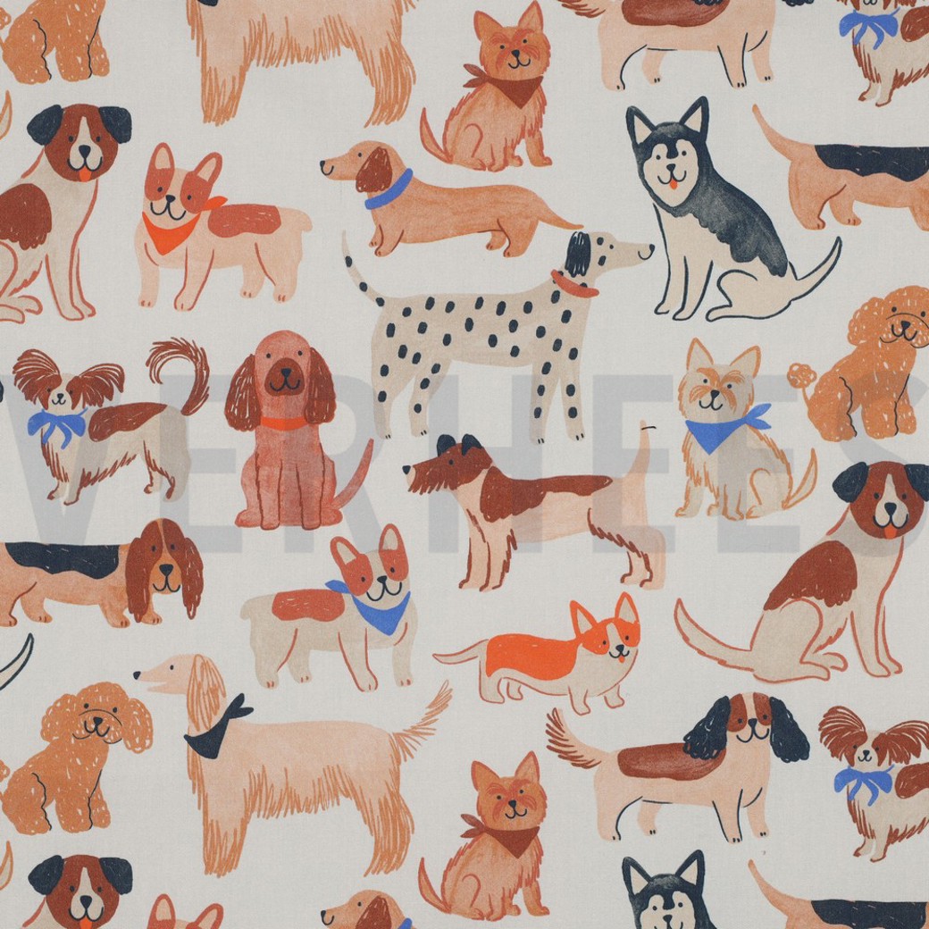 FINE POPLIN DIGITAL DOGS OFF-WHITE