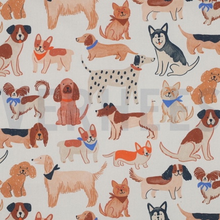 FINE POPLIN DIGITAL DOGS OFFWHITE (hover)