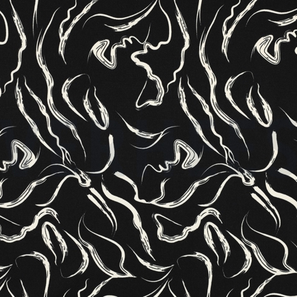 VISKOSE ROSELLA STRETCH ABSTRACT SCHWARZ (hover)