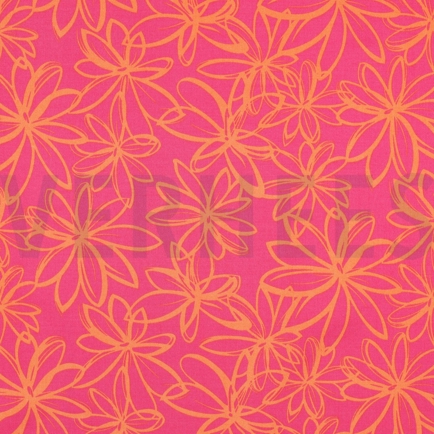 VISKOSE ROSELLA STRETCH BLUMEN FUCHSIE (hover)