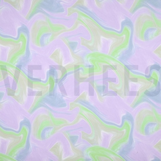 VISCOSE STRETCH DIGITAAL ABSTRACT LAVENDEL #7