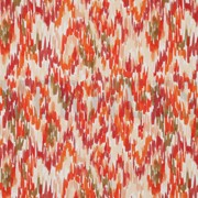 VISCOSE POPLIN STRETCH DIGITAL STROKES WHITE / ORANGE (thumbnail)