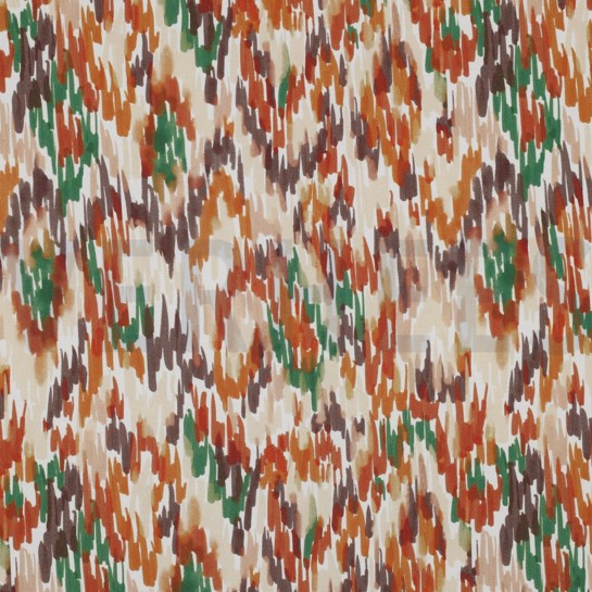 VISCOSE POPLIN STRETCH DIGITAAL STROKEN GROEN #7