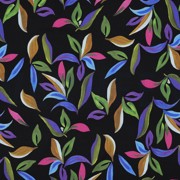 ROSELLA STRETCH DIGITAL LEAVES BLACK (thumbnail)