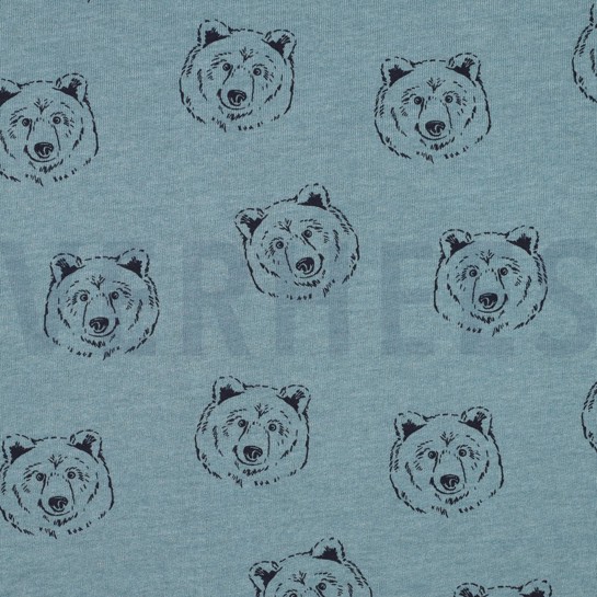 SWEAT MELANGE BÄREN RAUCHBLAU MELIERT #7