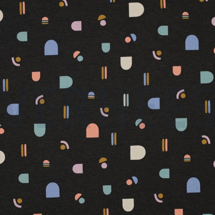 JERSEY MELANGE ABSTRACT ANTHRACIET GEMÊLEERD (hover)