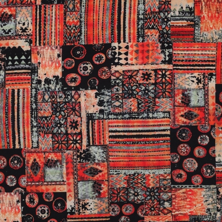 VISKOSE RADIANCE DIGITAL GEOMETRISCH ROT (hover)