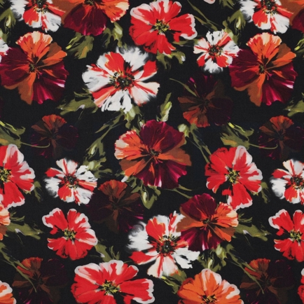 VISCOSE ROSELLA STRETCH DIGITAL FLOWERS BLACK (hover)
